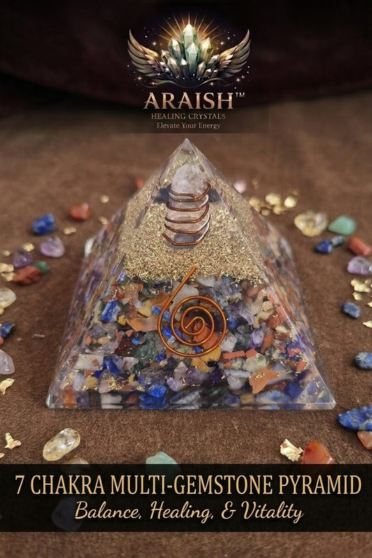 7-Chakra Orgone Pyramid: Balance, Vitality, & Enlightenment