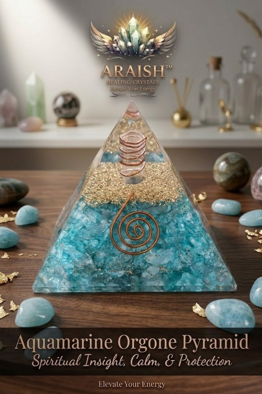 Aquamarine Orgone Pyramid – The Stone of Clarity & Calm
