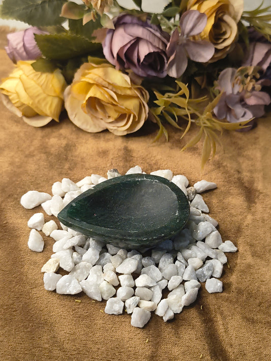 Green Aventurine Gemstone Diya – The Stone of Opportunity