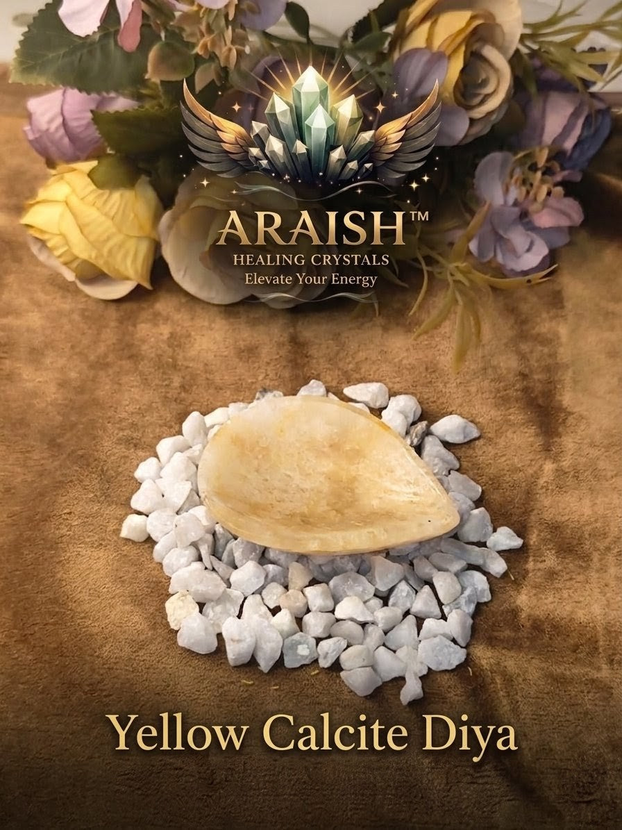 Yellow Calcite Diya – Radiance & Abundance