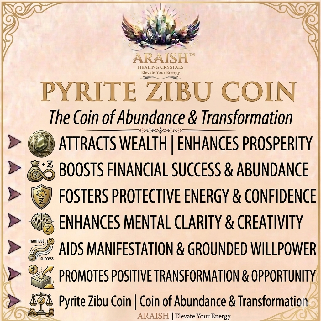 Original Pyrite Zibu Coin  – Divine Abundance & Manifestation.{With Certificate}