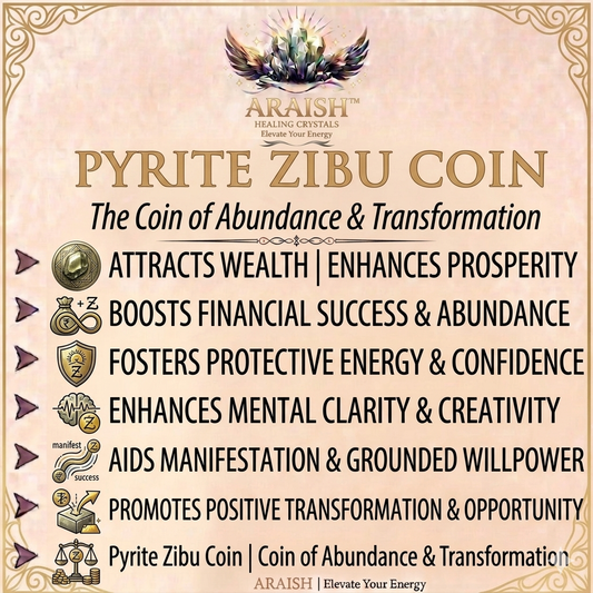 Original Pyrite Zibu Coin  – Divine Abundance & Manifestation.{With Certificate}