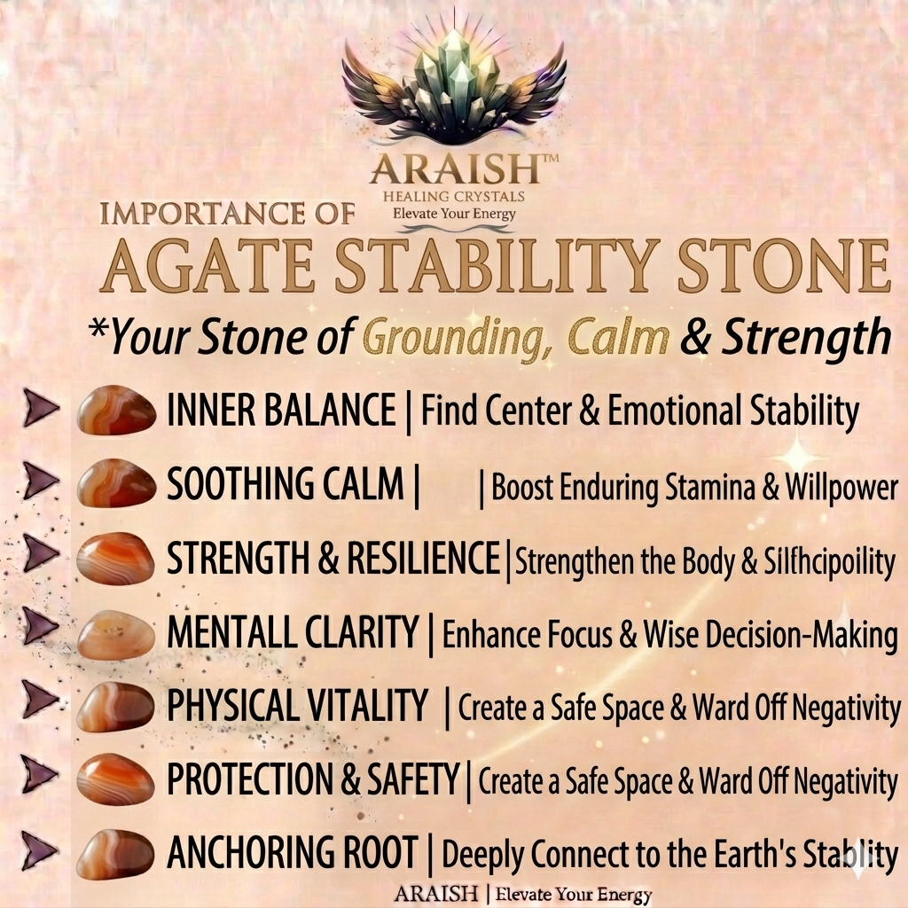 Agate Stability Pendant – Grounding, Calm, Strength.  (without chain)