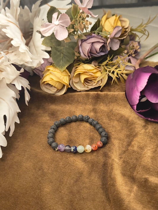 Lava Stone Chakra Bracelet: Balance & Grounding {With Certificate}