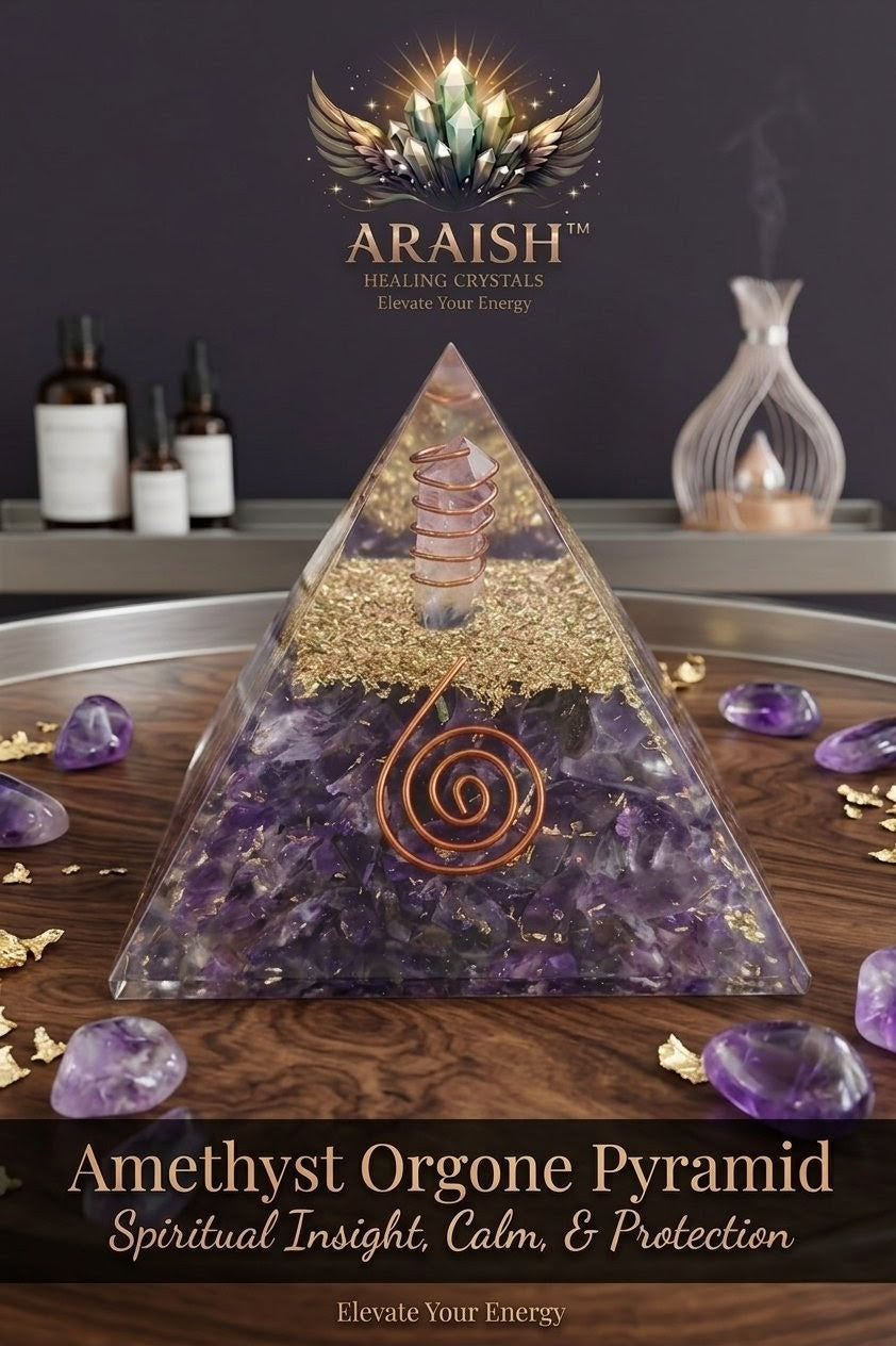 Amethyst Orgone Pyramid: Spiritual Insight, Calm, & Protection{With Certificate}
