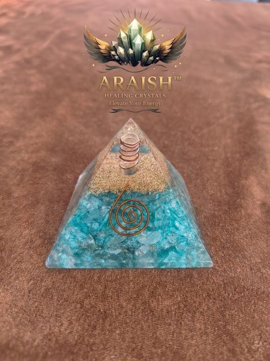 Aquamarine Orgone Pyramid – The Stone of Clarity & Calm
