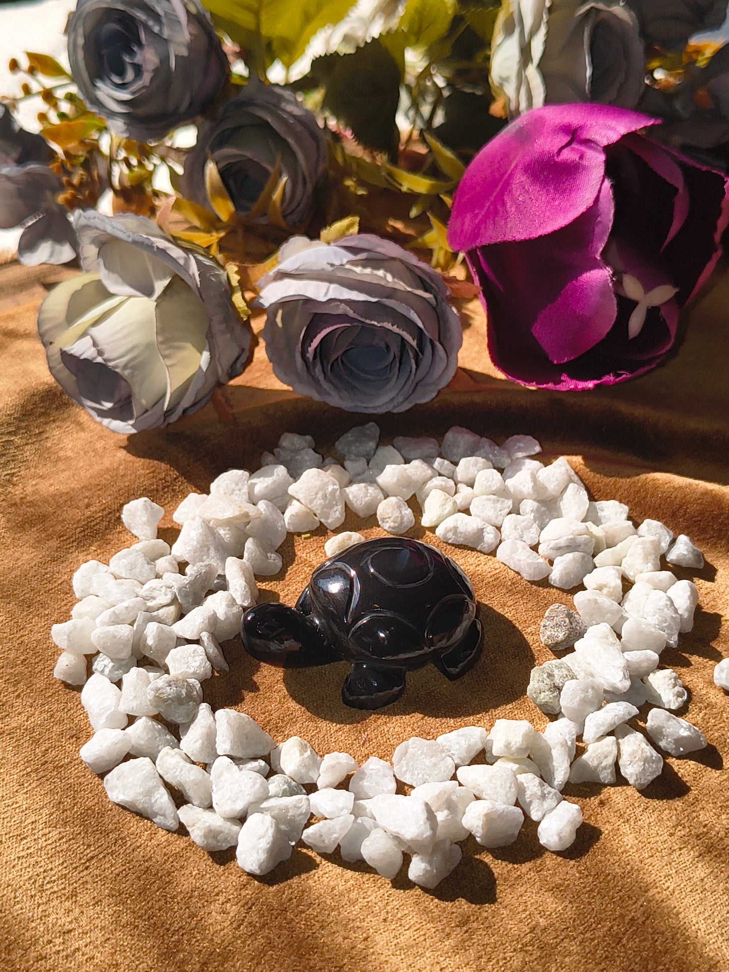 Black Obsidian Turtle Carving