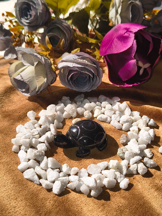 Black Obsidian Turtle Carving