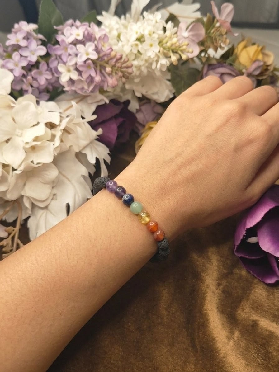 Lava Stone Chakra Bracelet: Balance & Grounding {With Certificate}