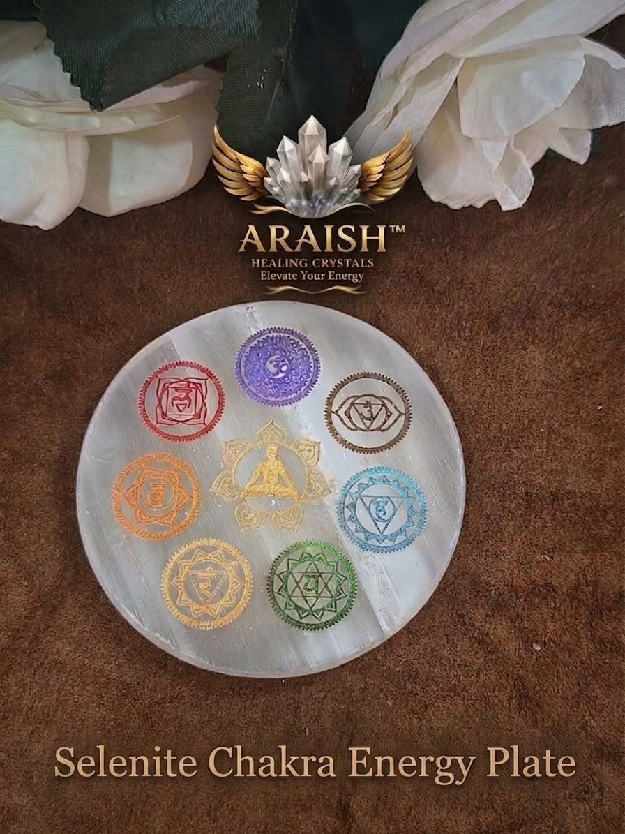Original Selanite Chakra Energy Plate {With Certificate}