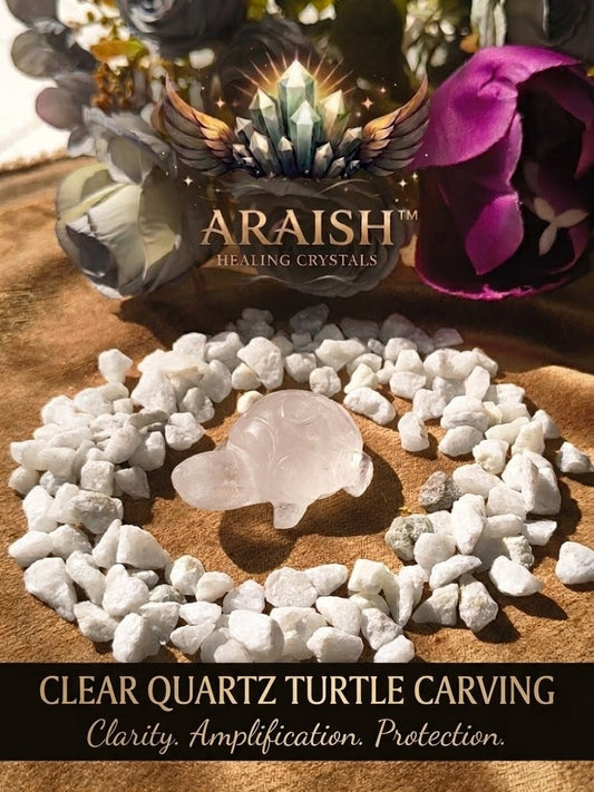 Original Clear Quartz Turtle Carving