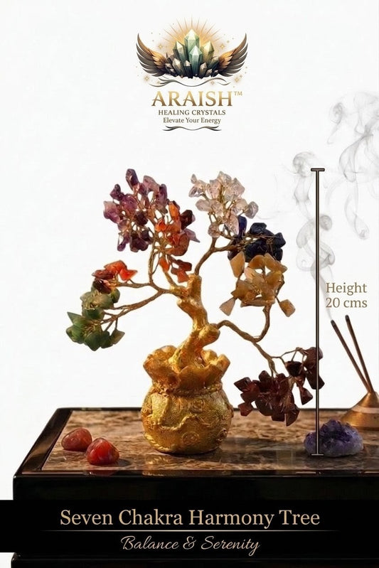Chakra Harmony Tree in Golden Pot – Abundance & Alignment