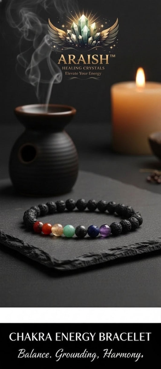 Lava Stone Chakra Bracelet: Balance & Grounding {With Certificate}